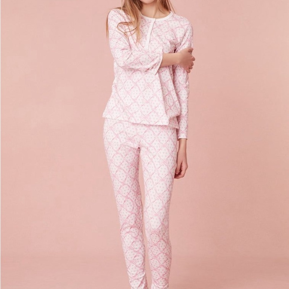 Roller Rabbit x LoveShackFancy Baby Bow Heart Pajamas